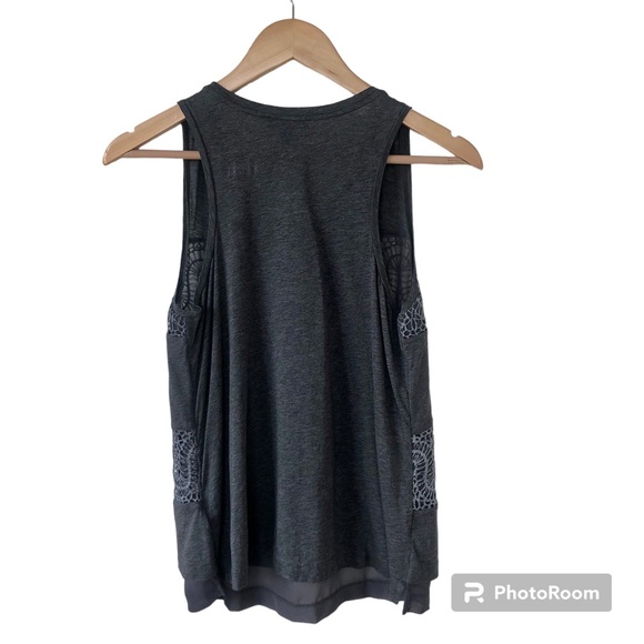 J CREW Gray Metallic Lace Panel Tank Top - Picture 3 of 12